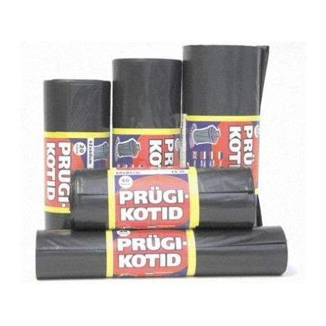 Prügikott 350l  must (1200*1500), 50my, 5tk/rullis