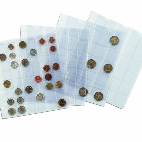 Vaheleht müntidele 12x 50x50mm NUMIS K50 310444, 5lehte pakis, valge taust,  Leuchtturm