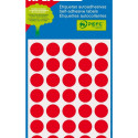 Etikett iseliimuv APLI ümar 13mm, punane, 175tk/pk, Ref.02057, markeerimispunkt