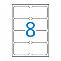 Etikett iseliimuv APLI 99,1x67,7mm, ümarnurk , 8 tk A4 lehel, 100l/pk, Ref.02420