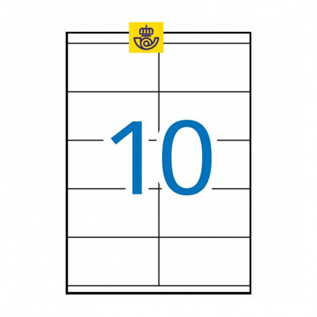 Etikett iseliimuv APLI 105x57mm, 10 tk A4 lehel, 100l/pk, Ref.01278