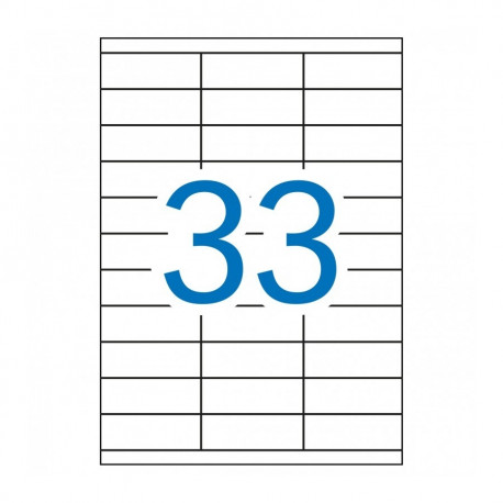Etikett iseliimuv APLI 70x25,4mm, 33 tk A4 lehel, 10l/pk, Ref.12924