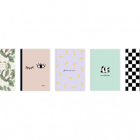 Märkmik A7 80 lehte ruut kõvaköide, Interdruk, erinevad pildid