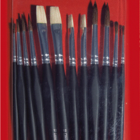 Pintslite komplekt Ergoline 12tk. (ümar 2 x2,4,6 ja 10,lapik 2 x8 ja 12) Brunnen