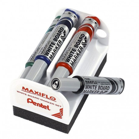 Tahvlimarker MAXIFLO MWL5M-4N markerit hoidjaga + vilt +magnet, ümar ots 2mm Pentel