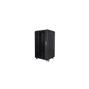 RACK CABINET 19" FREE-STANDING 22U/600X600 (FLAT PACK) WITH GLASS DOOR BLACK LANBERG
