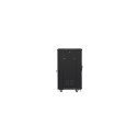 RACK CABINET 19" FREE-STANDING 22U/600X600 (FLAT PACK) WITH GLASS DOOR BLACK LANBERG