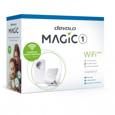 Magic 1 WiFi starterkomplekt 2-1-2 mini Powerline + WLAN, 2 adapteriga