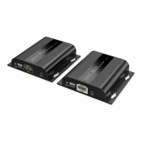 DIGITUS HDMI IP Extender Set 4K/60Hz 120/200 m PoE One-to-Many CAT Black