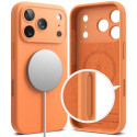 Kaitseümbris Silicone Magnetic, Apple iPhone 17 Pro, oranž, MagSafe ühilduv, Ringke