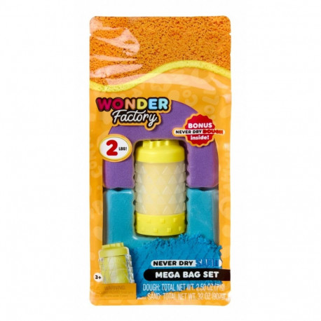 Piasek kinetyczny wonder factory never dry liivakott, lilla, türkiissinine
