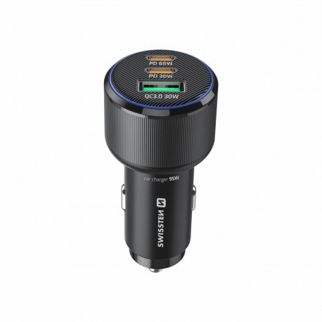 Swissten Car Charger 2x USB-C PD / USB / 95W
