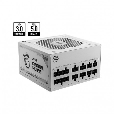 MSI toiteplokk 850W 80 Plus Gold PFC Active MAGA850GLPCIE5WHITE