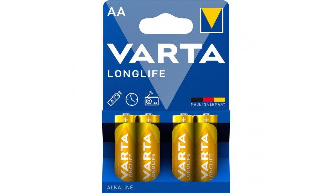 1x4 Varta Longlife Mignon AA LR 6 patarei
