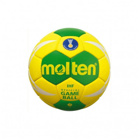 Handball H3X5001-YG, size 3, synth. leather, IHF Special Edition, yellow/green/white, TM Molten