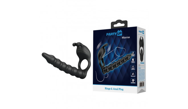 Marcus Wibrująca nakładka na penisa ze stymulatorem łechtaczki i dildo analnym