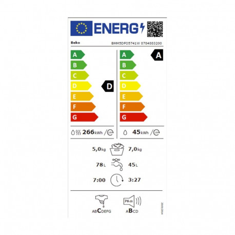 Kuivatiga pesumasin Beko BMM5DFO5741W