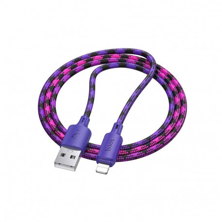 Cable USB A to Lightning Hoco 2,4A 1 m X116 gradient purple
