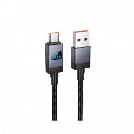 Cable USB A to USB C Hoco 5A with display 1 m X118 black