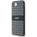 DKNY Repeat Texture Pattern with Tonal Stripe case for iPhone 16e - black