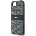 DKNY Repeat Texture Pattern with Tonal Stripe case for iPhone 16e - black