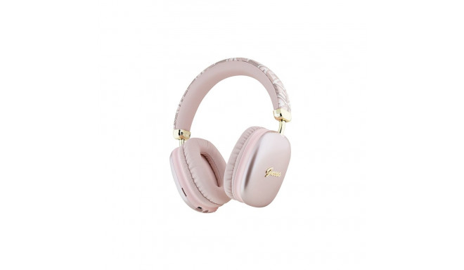 Guess GCube Metallic Script Logo Headphones - Pink