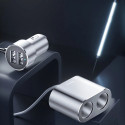 Baseus CRDYQ-0S Splitter 2x Cigarette Lighter Socket 80W 2x USB-A 3.1A - Silver