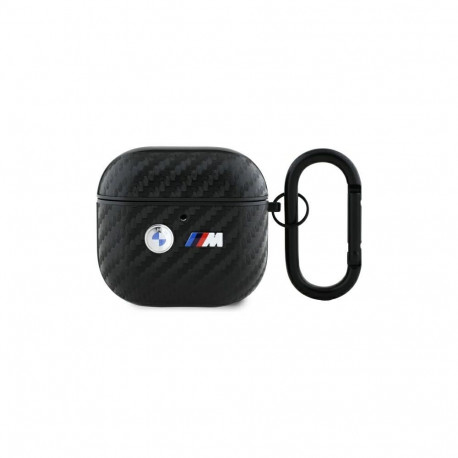 BMW Carbon Double Metal Logo Case for AirPods 4 - Black