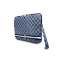 DKNY Sleeve Checkered Pattern Printed Stripes 14" Laptop Case - Blue