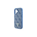 Guess Hardcase Leather 4G Triangle Strass MagSafe Case for iPhone 16 - Blue