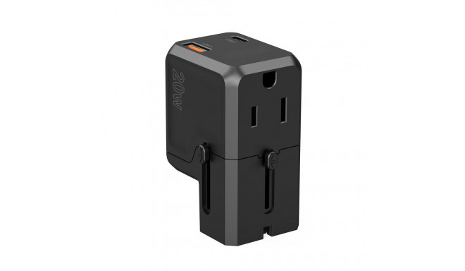 Choetech PD6038 USB-C USB-A PD 20W Travel Charger USA EU UK AU - Black