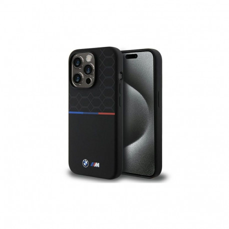 BMW M Silicone Pattern MagSafe case for iPhone 15 Pro - black