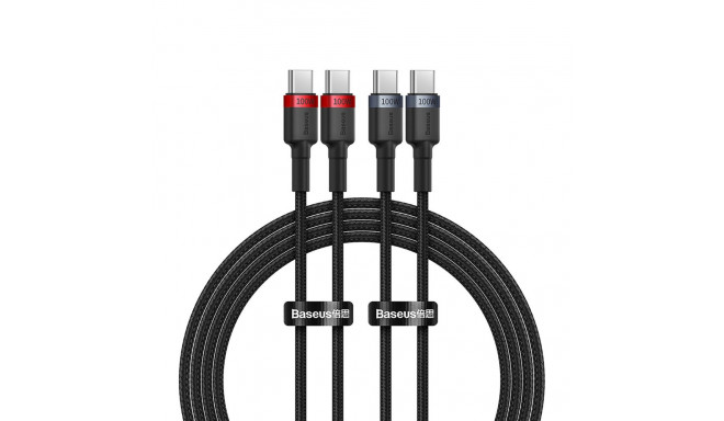 Baseus Cafule USB-C / USB-C cable 100W 1 m - red-black and black-gray (2 pcs.)