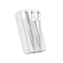 Mini power bank with built-in cables Joyroom JR-PBC06 30W 10000mAh - white