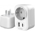 Tech-Protect reisiadapter TA100 US-EU, valge