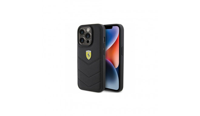 Ferrari Quilted Metal Logo case for iPhone 15 Pro - black