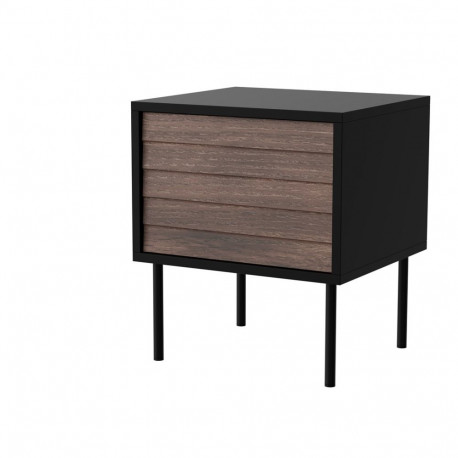 Bedside cabinet, 2 pcs. CORTINA 45x40x51 black/walnut