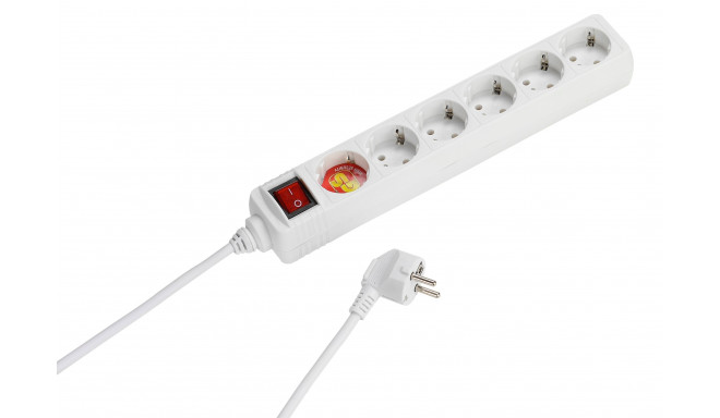 Vivanco extension cord 6 sockets 1.4m, white