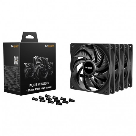 Pure Wings 3 120mm PWM high-speed 3-Pack(schwarz, 3er-Pack, 120 mm)