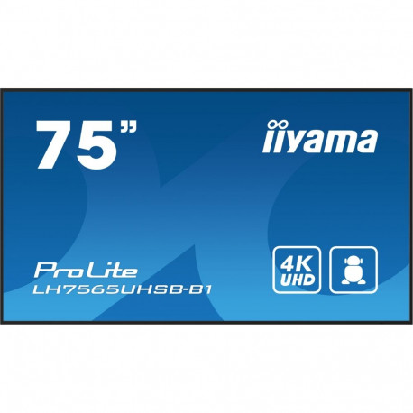 "190cm/75"" (3840x2160) iiyama ProLite LH7565UHSB-B1 16:9 4K UHD IPS Touch 8ms 60Hz 24/7 2xHDMI DP L