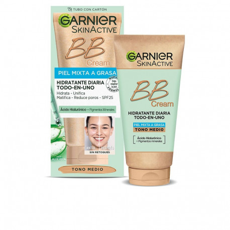 GARNIER SKINACTIVE BB CREAM piel mixta a grasa hidratante diario SPF25 #tono medio 50 ml