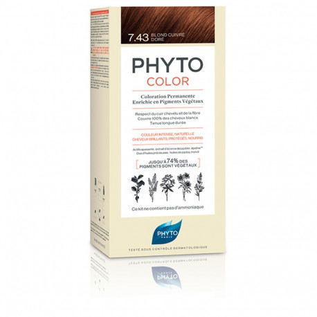 Phytocolor juuksevärv #7.43 4tk, kuldne vaskne blond
