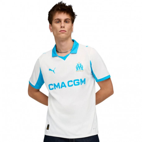 Puma meeste jalgpallisärk Olympique Marseille Home Jersey Replica 779801 01 L, valge
