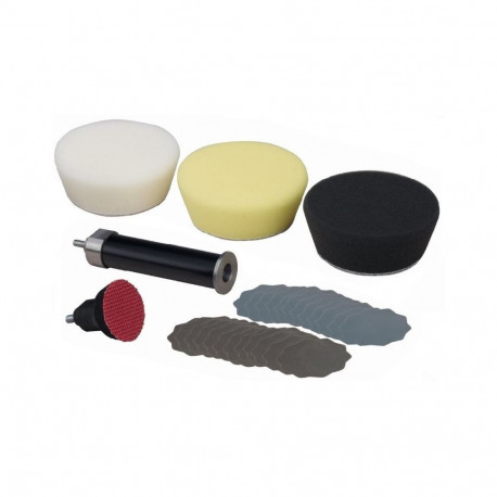 Proxxon 29070 accessory set – 80 mm extension shaft, 30 mm hook-and-loop backing pad, for WP/E and W