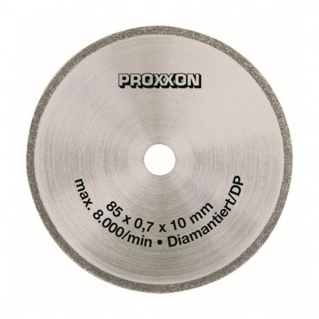 Proxxon diamond-coated circular saw blade – 85 mm diameter, 0.7 mm kerf, 10 mm bore, for glass and b