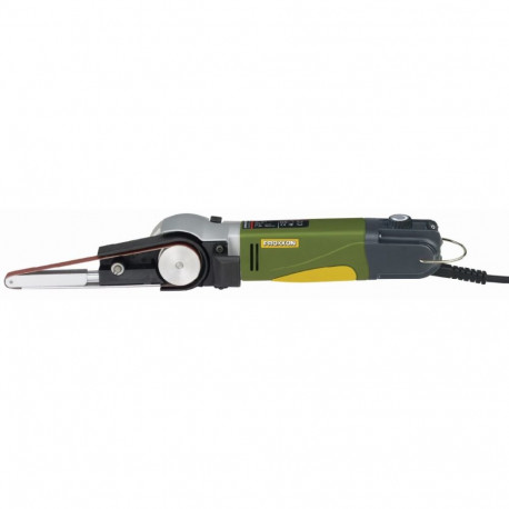 Proxxon BS/E compact belt sander – variable speed 225-450 m/min, 100W DC motor, die-cast aluminum, 3