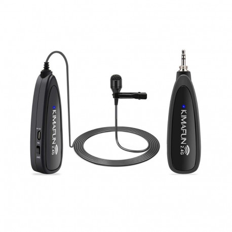 Wireless Microphone - KIMAFUN KM-G130-1 Lavalier Set 30m Range Rechargeable