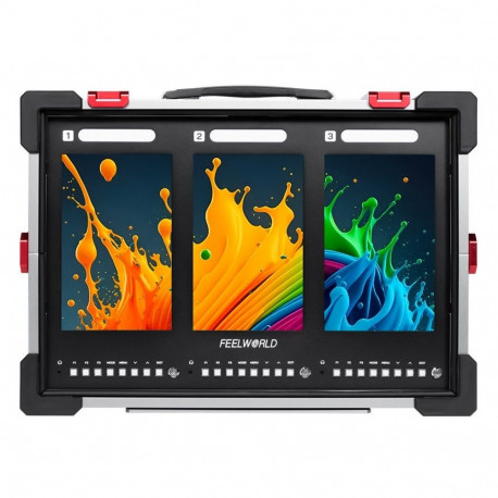 Monitor System - Feelworld PS101 3x 10.1" 1200x1920 HDMI 2.0 3G-SDI Aluminum Case