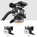 Tripod Head - K&F Concept FH-02 2D Aluminum Alloy 3kg Load Capacity