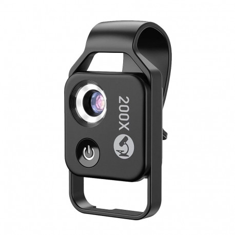 Mobile Phone Microscope - Apexel APL-MS002C 200x Magnification with LED Lights Black